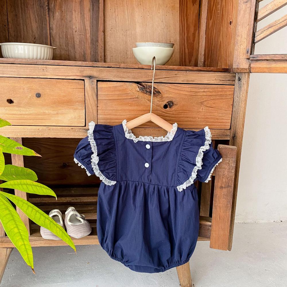 Infants Girl Lace Square Collar Breathable Romper Buy Baby Clothes Wholesale