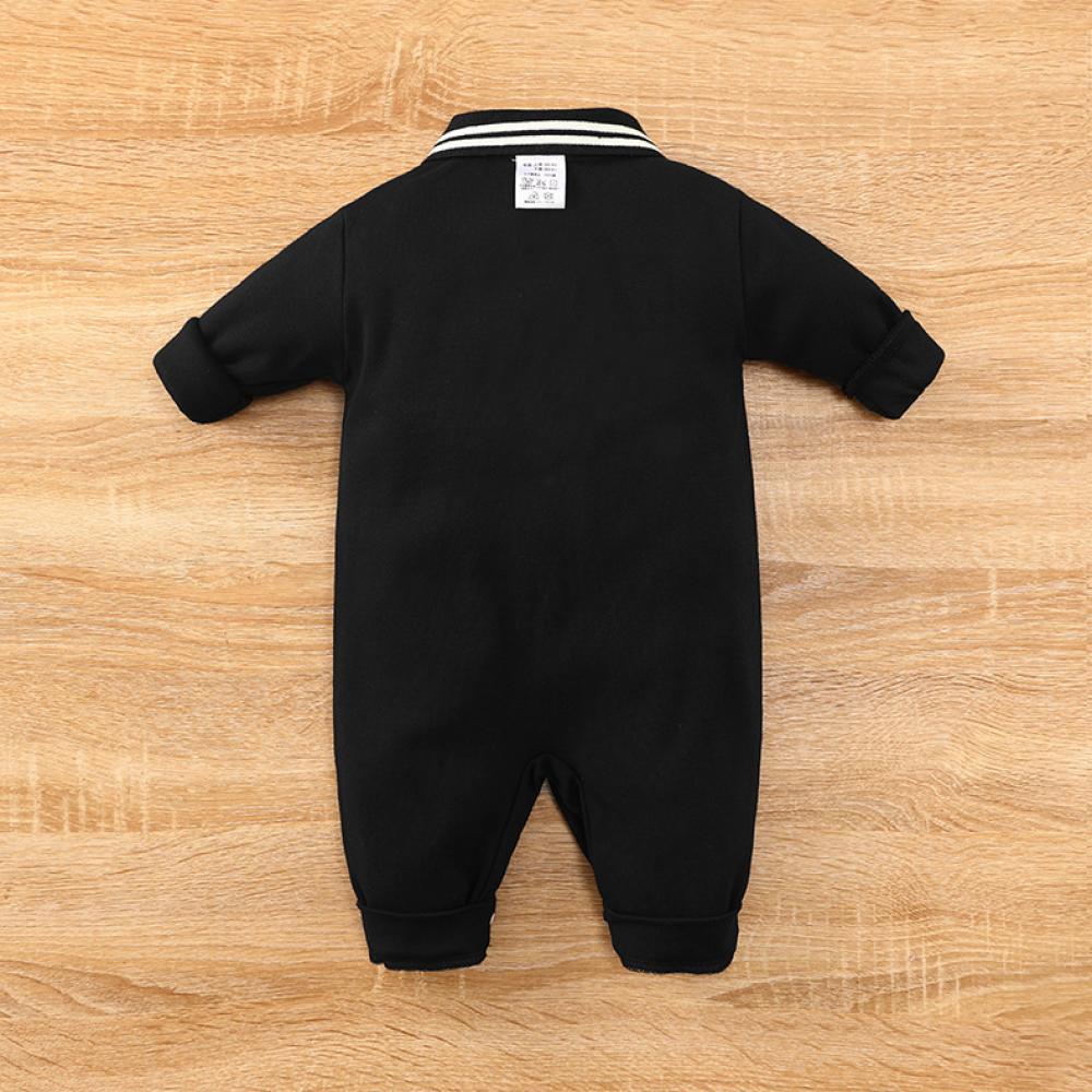 Baby Jumpsuit Spring And Autumn Ins New Baby Outing Romper Children's Black POLO Romper Gentleman Baby Accessories Wholesale