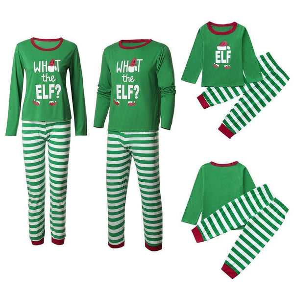 Autumn and Winter Stripe Christmas Print Parent-child Suit Wholesale