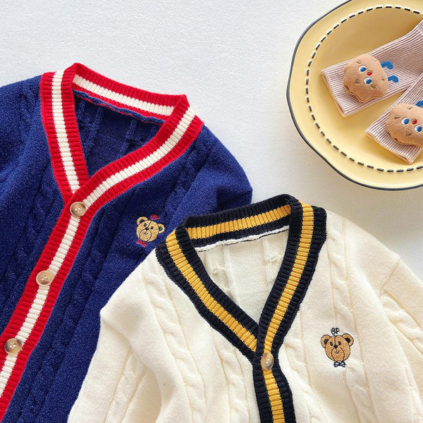Children's Clothing Boys and Girls Jacket Autumn and Winter Bear Knitted Cardigan Wholesale Kids Clothes