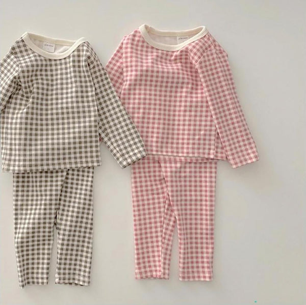 Autumn Bottoming Shirt Plaid Print Long Sleeve Set Baby Clothes Wholesale