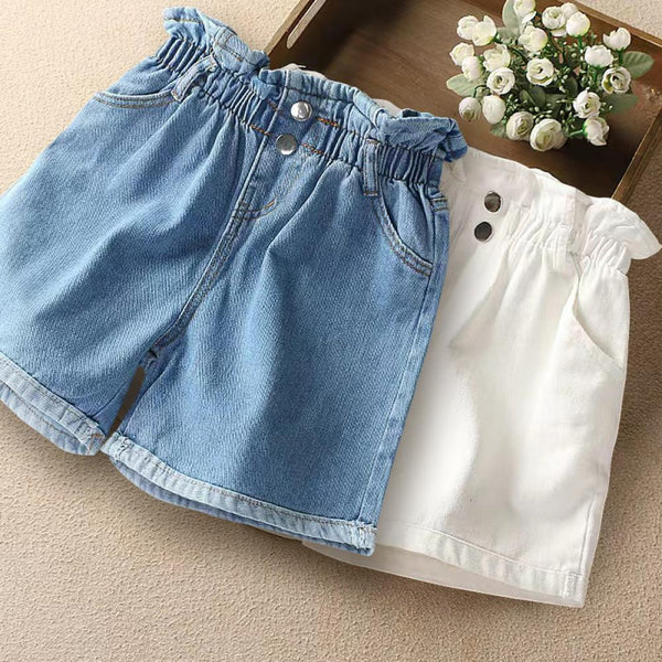 Toddler Girls Shorts Summer Jeans Children's White Pants Wholesale Girls Clothes