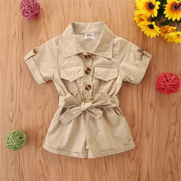 Children's Clothing Summer Girls Overalls Ins Solid Color Shorts Wholesale Kids Clothes