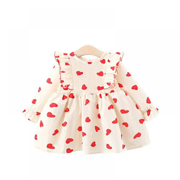 Baby Girls Spring and Autumn Heart Dress Girl Boutique Clothing Wholesale