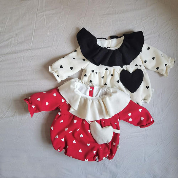 Autumn/Winter Baby Heart Warm Romper Wholesale Baby Girls Clothes