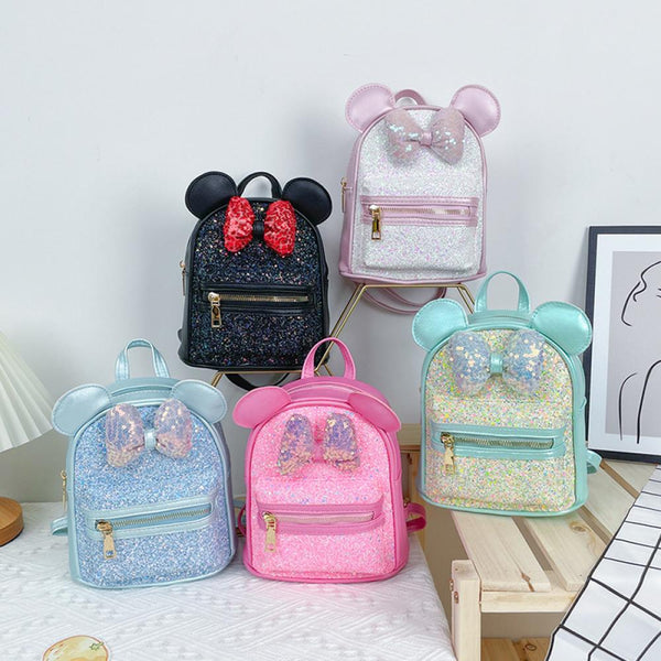 Baby Girl Fashion Trend Sequin Bow Ears Cute Backpack Wholesale