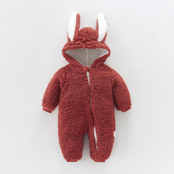 Baby Jumpsuit Padded Autumn And Winter Warm Rabbit Ears Baby Jumpsuit Wholesale Baby Children Clothes