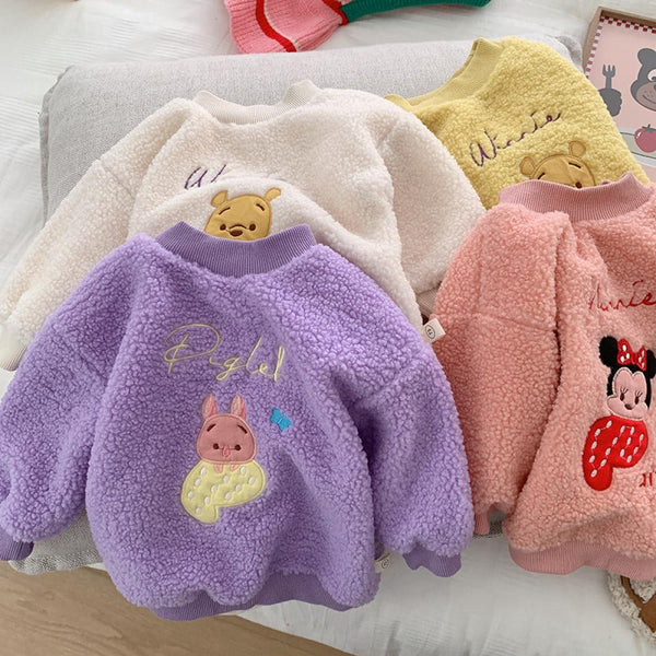 Winter Baby Cartoon Brushed Sweater Wholesale Baby Children Clothes