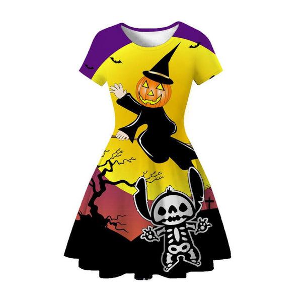 Halloween Toddler Girls Dress Print Dress Wholesale Girls Clothes