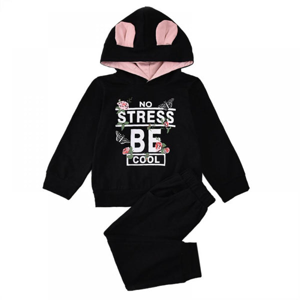 Girls Letter Hoodie Top and Pants Set Girl Boutique Clothing Wholesale