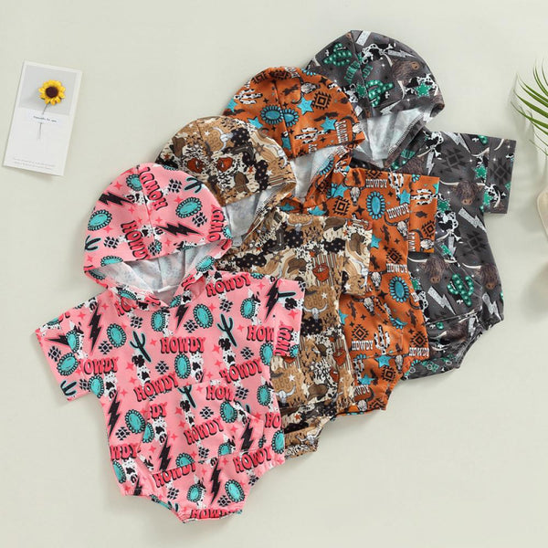 Summer Boys And Girls Hooded Jumpsuit Wholesale Baby Clothing