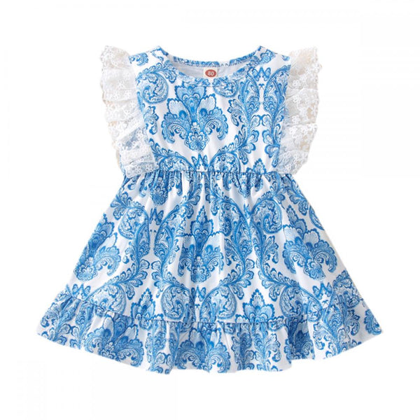 Baby Girl Summer Floral Lace Dress Baby Clothing In Bulk