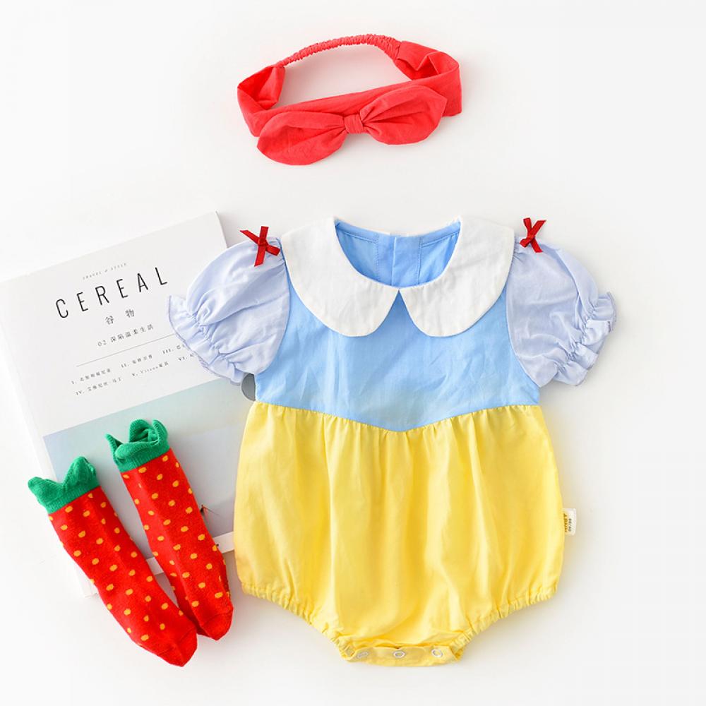 0~1Y Baby Onesie Summer Snow White Romper Cute Clothes Thin Triangle Bag Fart Wholesale Baby Clothes