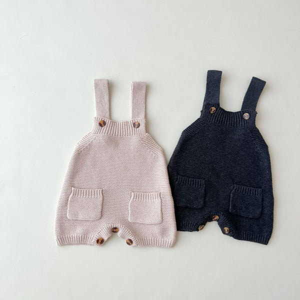 Autumn Unisex Baby Strap Romper Sweater Knitted One Piece Wholesale Baby Clothes