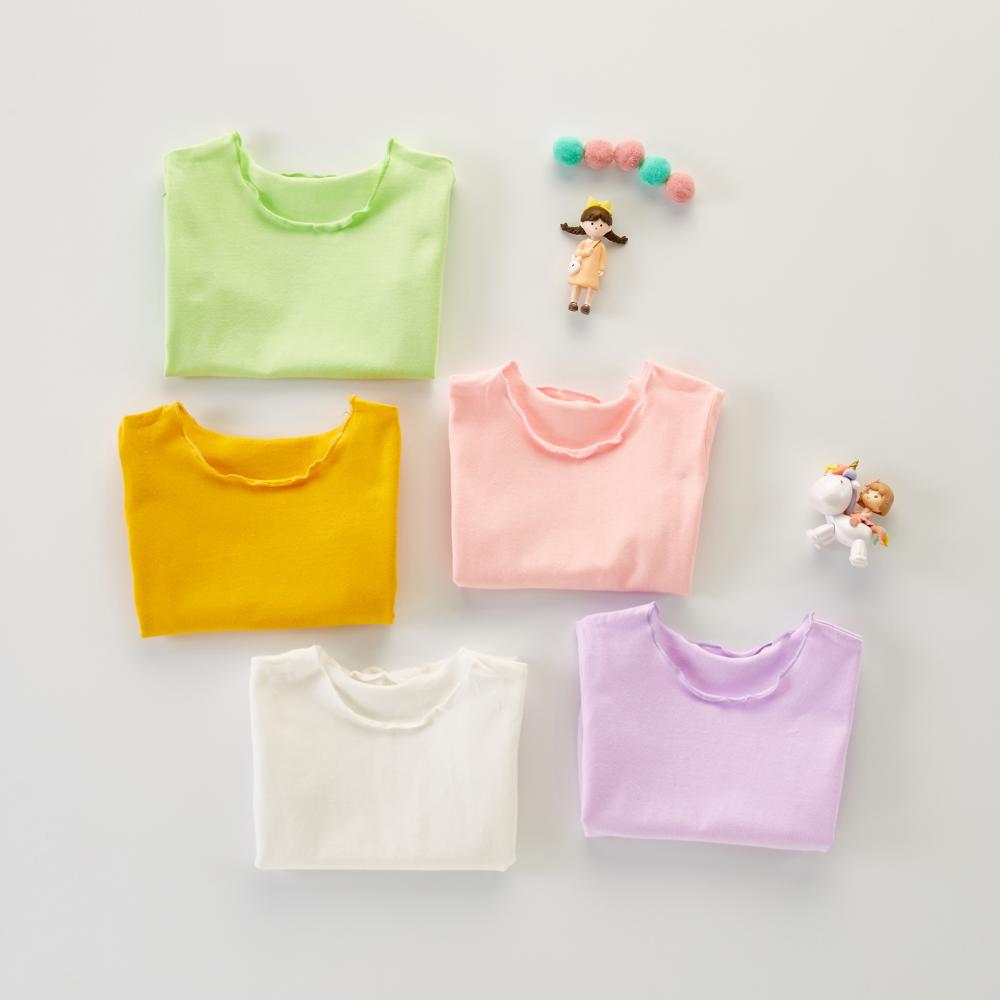 Baby And Toddler Girls T-shirt Korean Version Summer New Cotton Solid Color Breathable Thin Comfortable Short Sleeves Wholesale Clothing For Girls