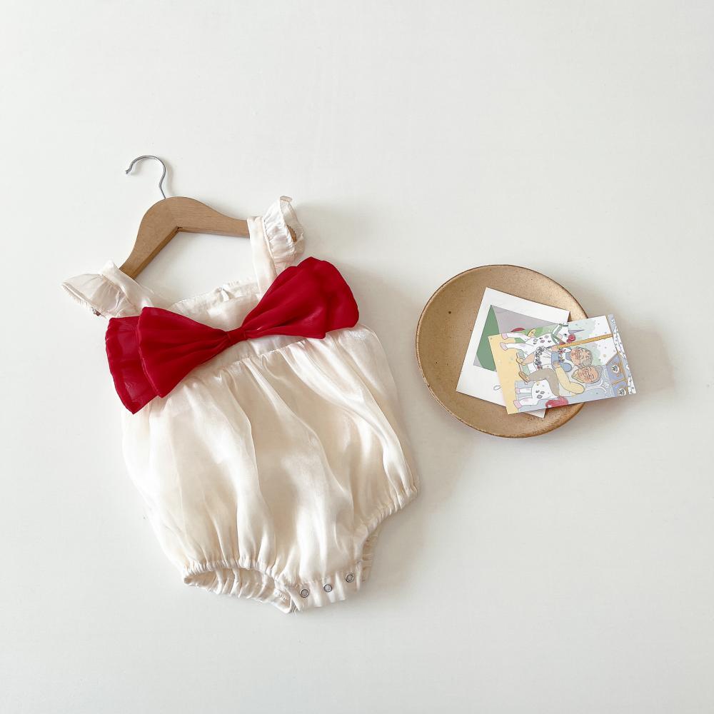 Baby Girls Summer Bow Gauze Suspender Romper Buy Baby Clothes Wholesale