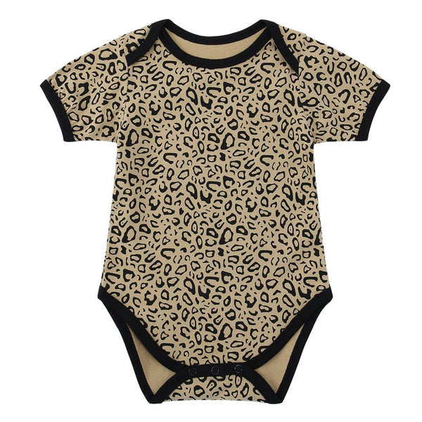 3-24M Baby Boy And Girl Leopard Print Baby Short-sleeved Jumpsuit Triangle Romper Wholesale Baby Clothes Suppliers