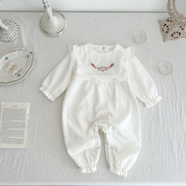 Baby Spring Clothes Jumpsuit Newborn Lace Embroidery Long Sleeve Romper Wholesale Girls Clothes