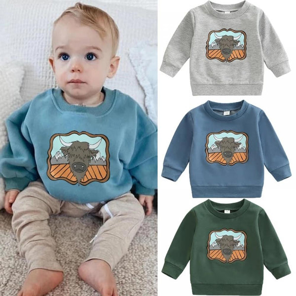 Baby Boy Cartoon Print Autumn Sweatshirt Wholesale Baby Clothes