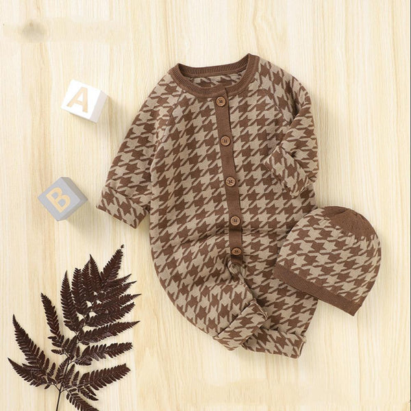 Newbron Baby Romper With Hat Knitted Autumn Winter Baby Clothes Wholesale Bulk