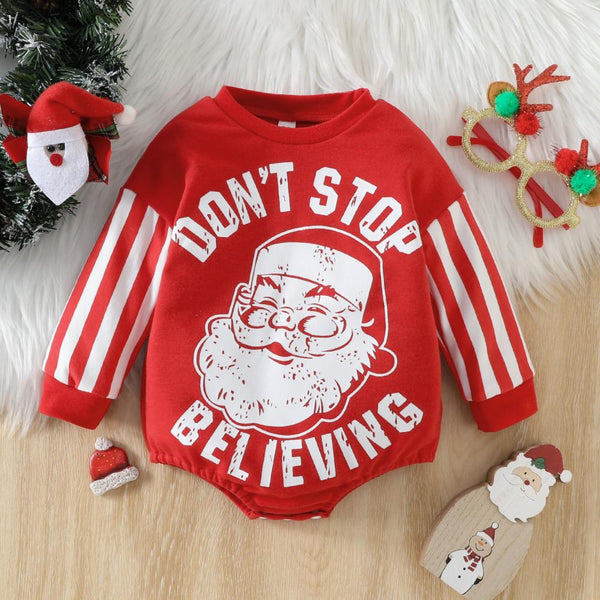 Unisex Baby Cute Cartoon Print Christmas Romper Wholesale Baby Clothes
