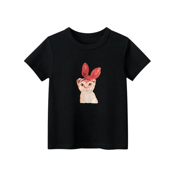 Summer Children's Cotton Short Sleeve T-shirt Girls Cartoon Top Wholesale Boutique Clothing