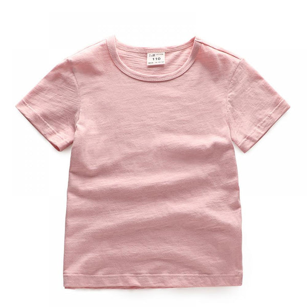 Neutral Toddler Boys Girls Summer Top Bamboo Textile Solid Breathable Crew Neck T-shirt Wholesale Boys Clothing Suppliers