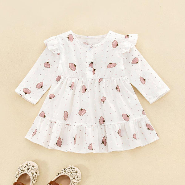 Baby Girls Spring Autumn Printed Dress Baby Clothing Wholesale Distributors