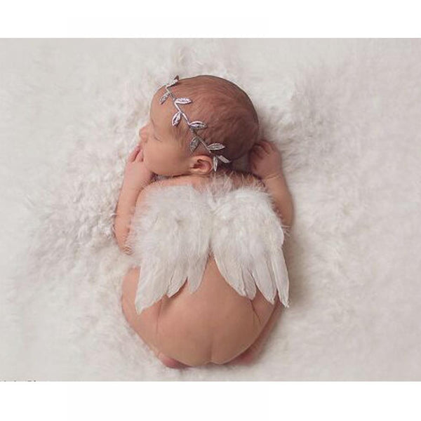 New Leaf Headband And Angel Feather Wings Baby Photo Props Wholesale