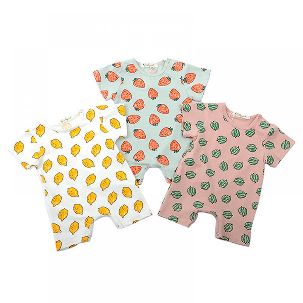 Newborn Baby Infant Girls Romper Summer Fruit Printed Strawberry Lemon Jumpsuit Buy Baby Clothes Wholesale