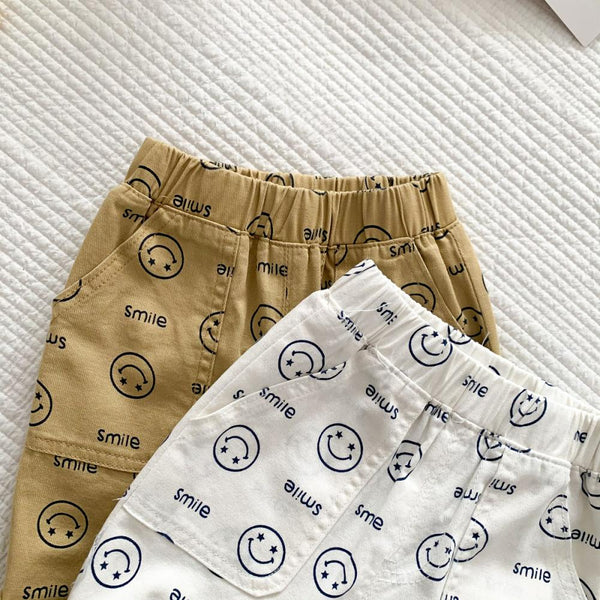 Summer Boys Smiley Print Pants Baby Boy Shorts Wholesale Baby Clothes
