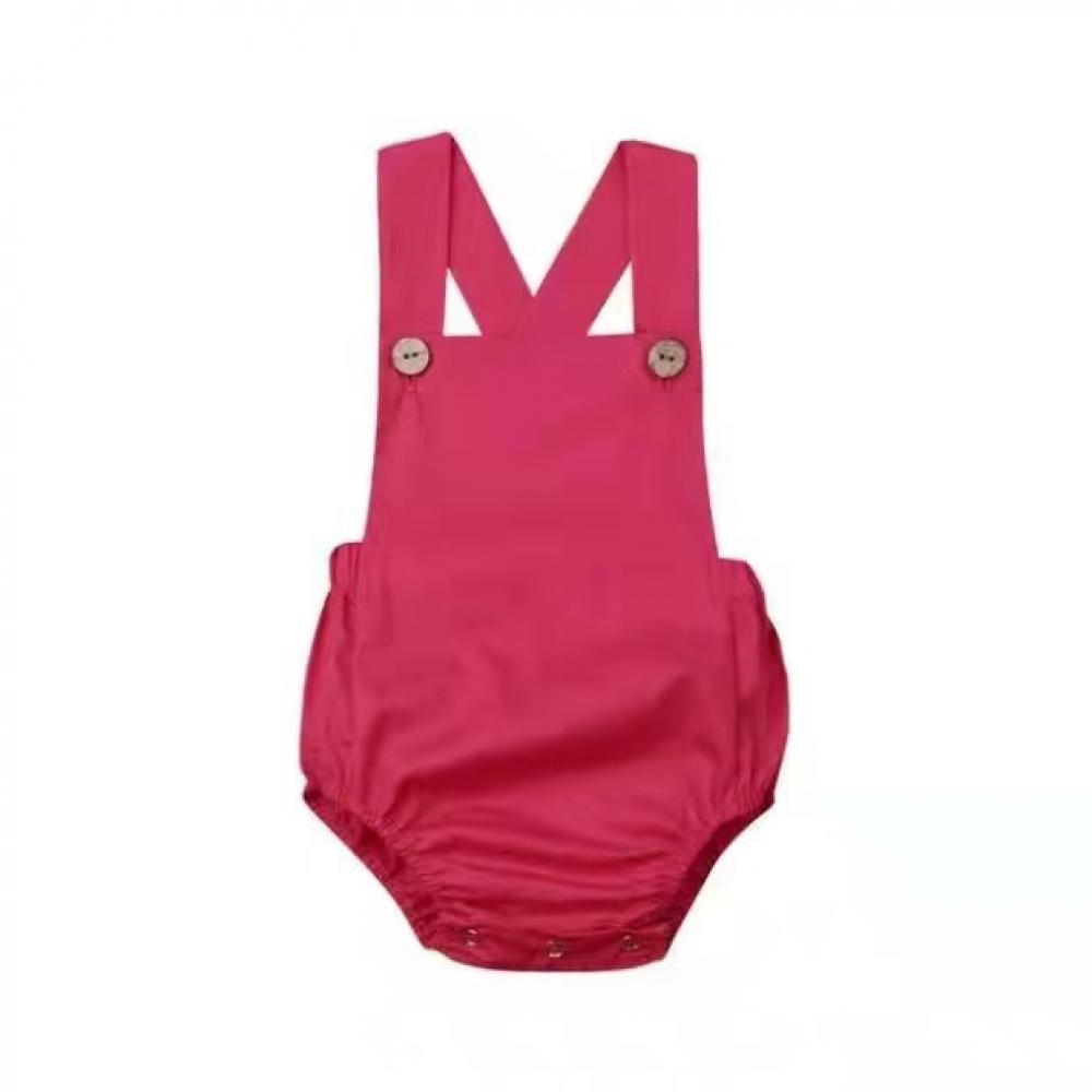 Solid Color Summer Baby One-Piece Bodysuit Strap Romper Cotton Linen Sling Triangle Romper Baby Boy And Girl Wholesale Baby Clothes