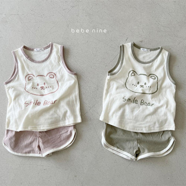 Summer Baby Bear Vest Set Pure Cotton Suit Wholesale Baby Children Clothing