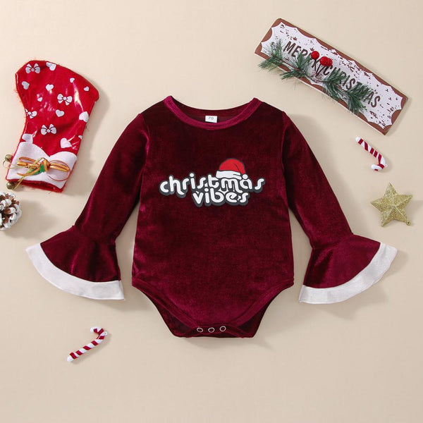 Autumn Baby Girls Christmas Long-sleeve Romper Wholesale Girls Clothes
