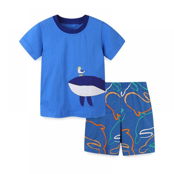 Summer New Children's Clothing Set Boys Short Sleeve Set Wholesale
