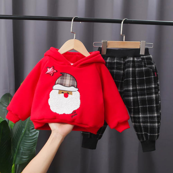 Boys Winter Christmas Hoodie Top and Pants Set Wholesale Boys Clothing Suppliers