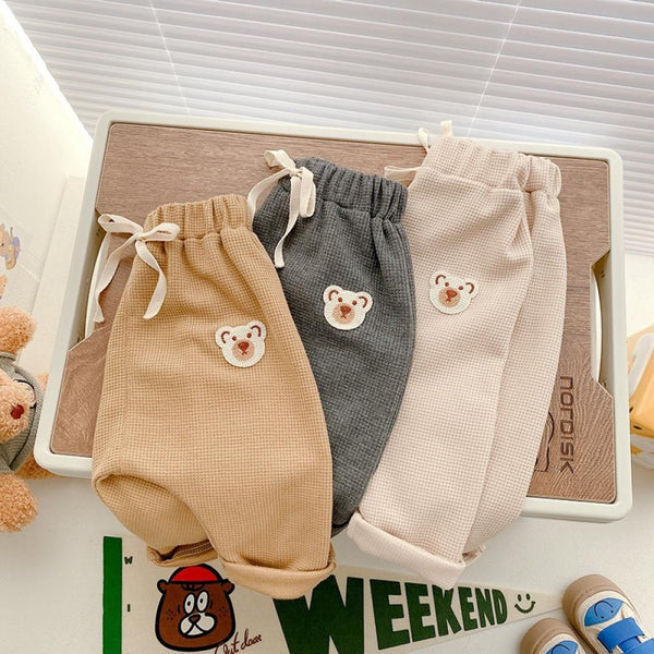 Kids Waffle Pants 0-3 Years Old Fall Lace-up Slacks Wholesale Boys Clothing Suppliers