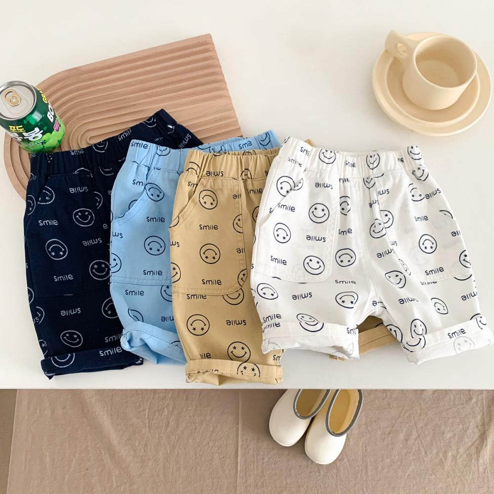 Toddler Boys Summer Fifth Pants Smiley Casual Trousers Boy Summer Outfits