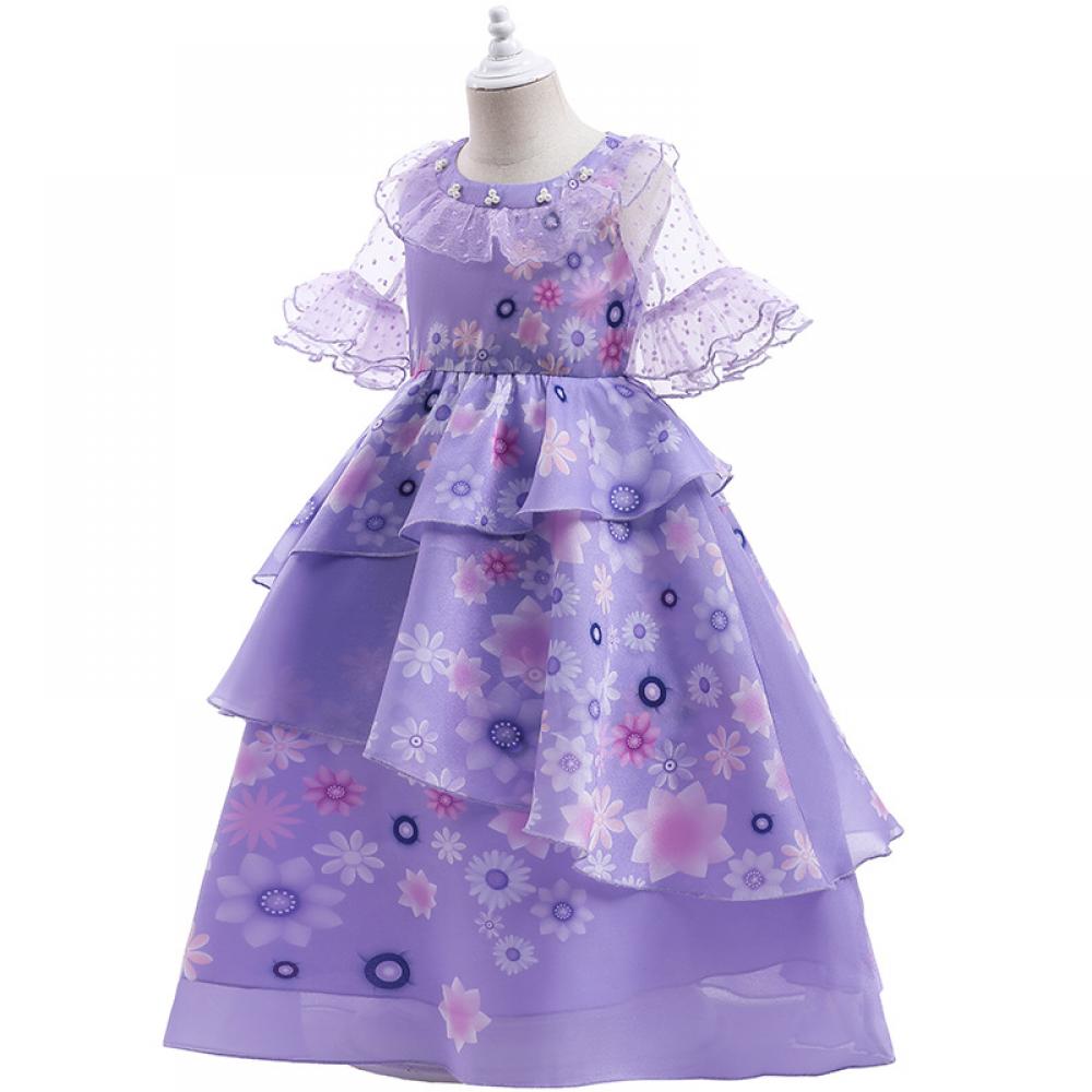 Encanto Girls Magic House Cosplay Floral Dress Girls Wholesale Dresses