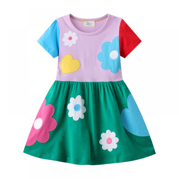 Toddler Girls Summer Flower Dress Wholesale Baby Girl Clothes