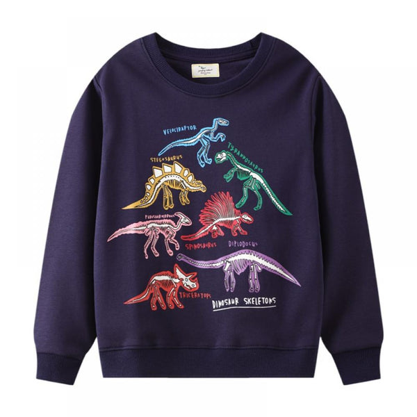 Boys Autumn Luminous Dinosaur Sweatshirt Top Wholesale Boys Clothes