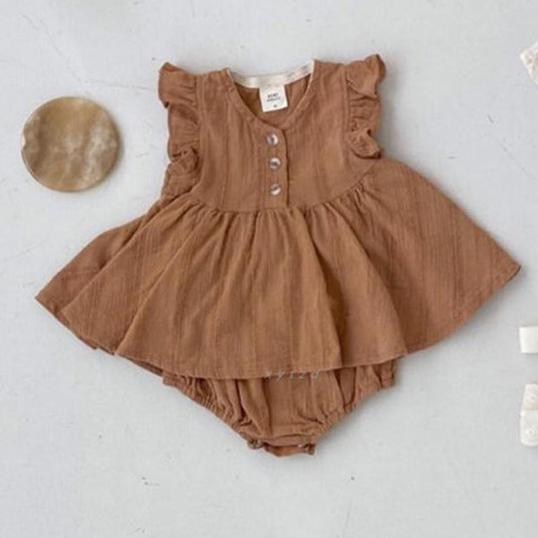 Newborn Baby Girls Summer Solid Dress And Shorts Set Buy Baby Clothes Wholesale