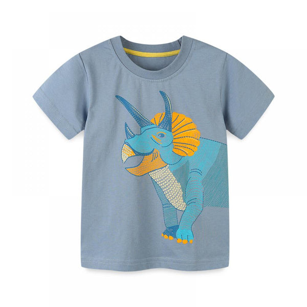 Summer New Knitted Cotton Boy T-shirt Cartoon Printing Children's Clothing Wholesale