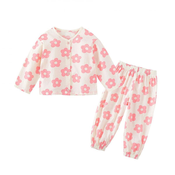 Spring and Autumn Comfortable Pajamas Set Wholesale Girls Clothes