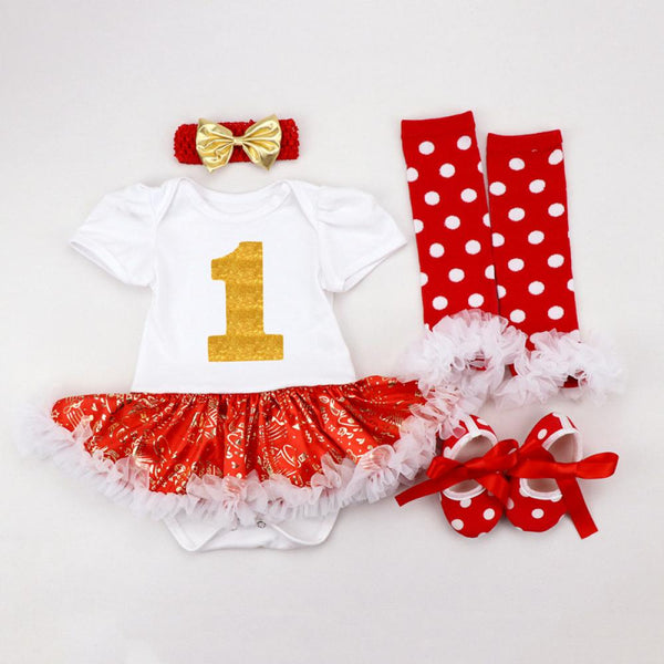 Baby Crawler Dress Halter 4 Pieces Set Christmas Set Baby Boutique Clothes Wholesale