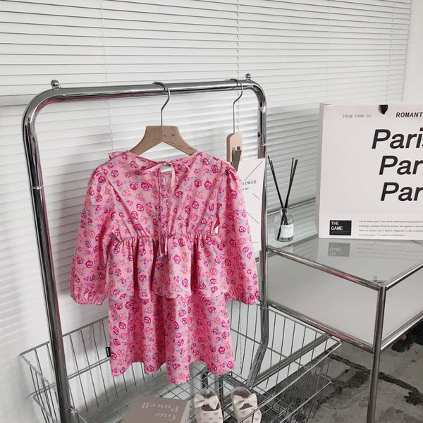 Girls Spring Autumn Floral Layered Dress Wholesale Little Girl Dresses