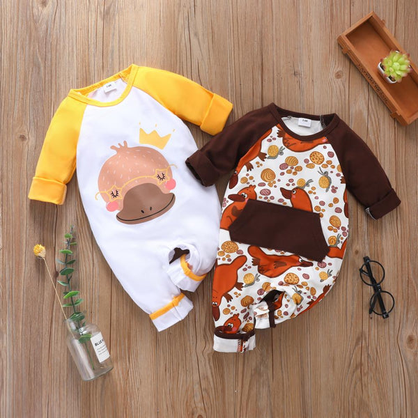 Autumn and Winter Cute Animal Print Long-sleeve Top+ Pants Set Wholesale Baby Clothes