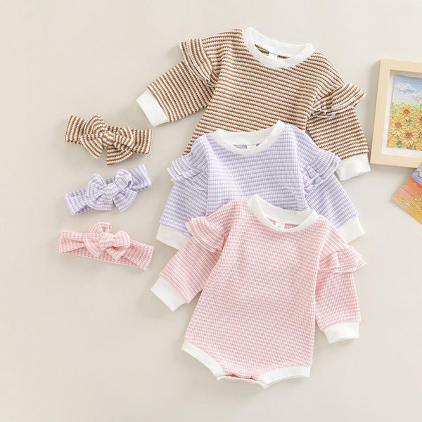 Autumn Newborn Baby Stripe Romper Wholesale Baby Clothes