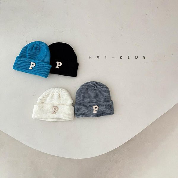 Baby Hat Fall/Winter Baby Knitted Hat Winter P Letter Solid Color Thickened Wool Hat Wholesale Baby Accessories