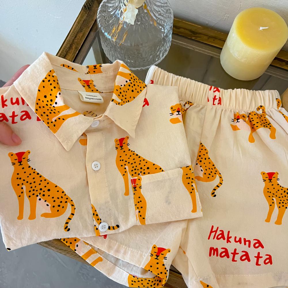 Boys Girls Summer Tiger Printed T-shirt and Shorts Set  Where Can I Find Wholesale Children Customes